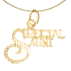 Sterling Silver Special Aunt Pendant (Rhodium or Yellow Gold-plated)