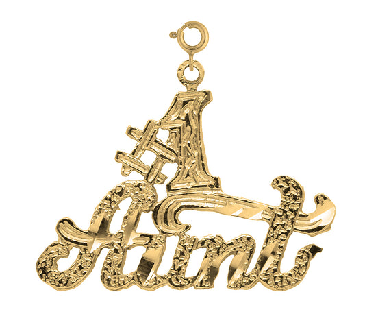 Yellow Gold-plated Silver #1 Aunt Pendant