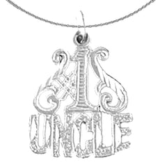 Sterling Silver #1 Uncle Pendant (Rhodium or Yellow Gold-plated)