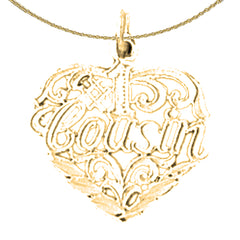 Sterling Silver #1 Cousin Pendant (Rhodium or Yellow Gold-plated)