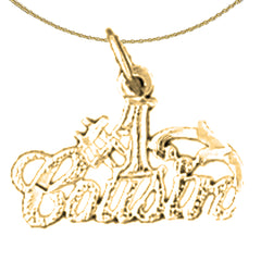 Sterling Silver #1 Cousin Pendant (Rhodium or Yellow Gold-plated)