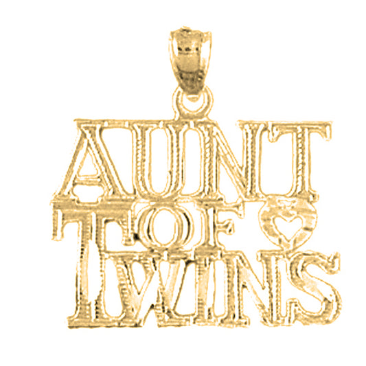 Yellow Gold-plated Silver Aunt Of Twins Pendant