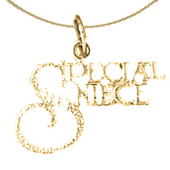 Sterling Silver Special Niece Pendant (Rhodium or Yellow Gold-plated)