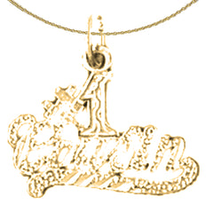 Colgante de primo número 1 de plata de ley (chapado en rodio o oro amarillo)