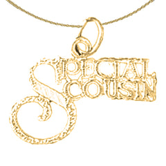 Sterling Silver Special Cousin Pendant (Rhodium or Yellow Gold-plated)