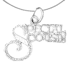 Sterling Silver Special Cousin Pendant (Rhodium or Yellow Gold-plated)
