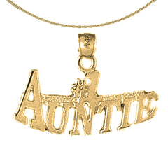 Sterling Silver #1 Auntie Pendant (Rhodium or Yellow Gold-plated)