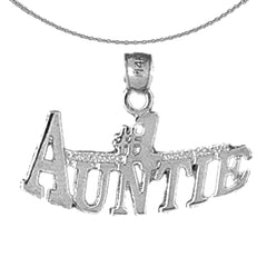 Sterling Silver #1 Auntie Pendant (Rhodium or Yellow Gold-plated)