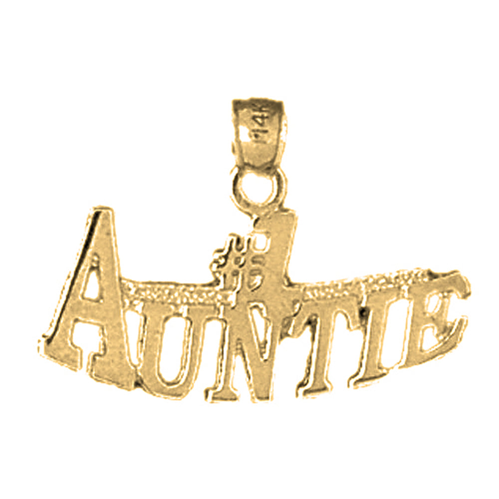 Yellow Gold-plated Silver #1 Auntie Pendant