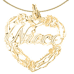 Sterling Silver Niece Pendant (Rhodium or Yellow Gold-plated)