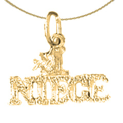 Sterling Silver #1 Niece Pendant (Rhodium or Yellow Gold-plated)