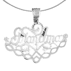 Sterling Silver Grandma Pendant (Rhodium or Yellow Gold-plated)