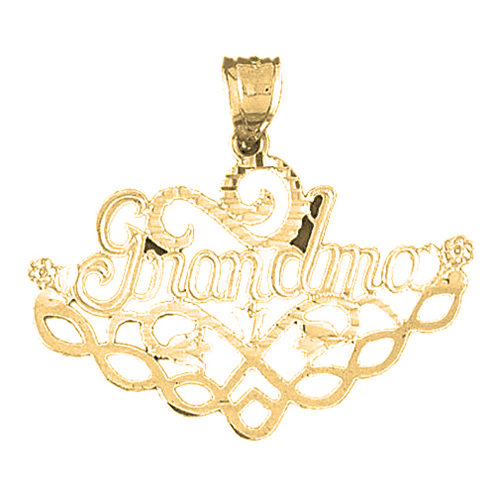 Yellow Gold-plated Silver Grandma Pendant