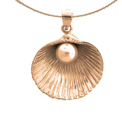 14K or 18K Gold Shell With Pearl Pendant