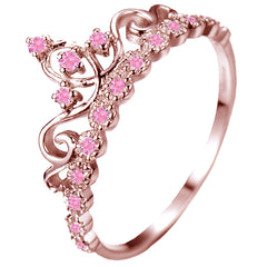 Guliette Verona Pink Tourmaline Gemstone Crown Rings