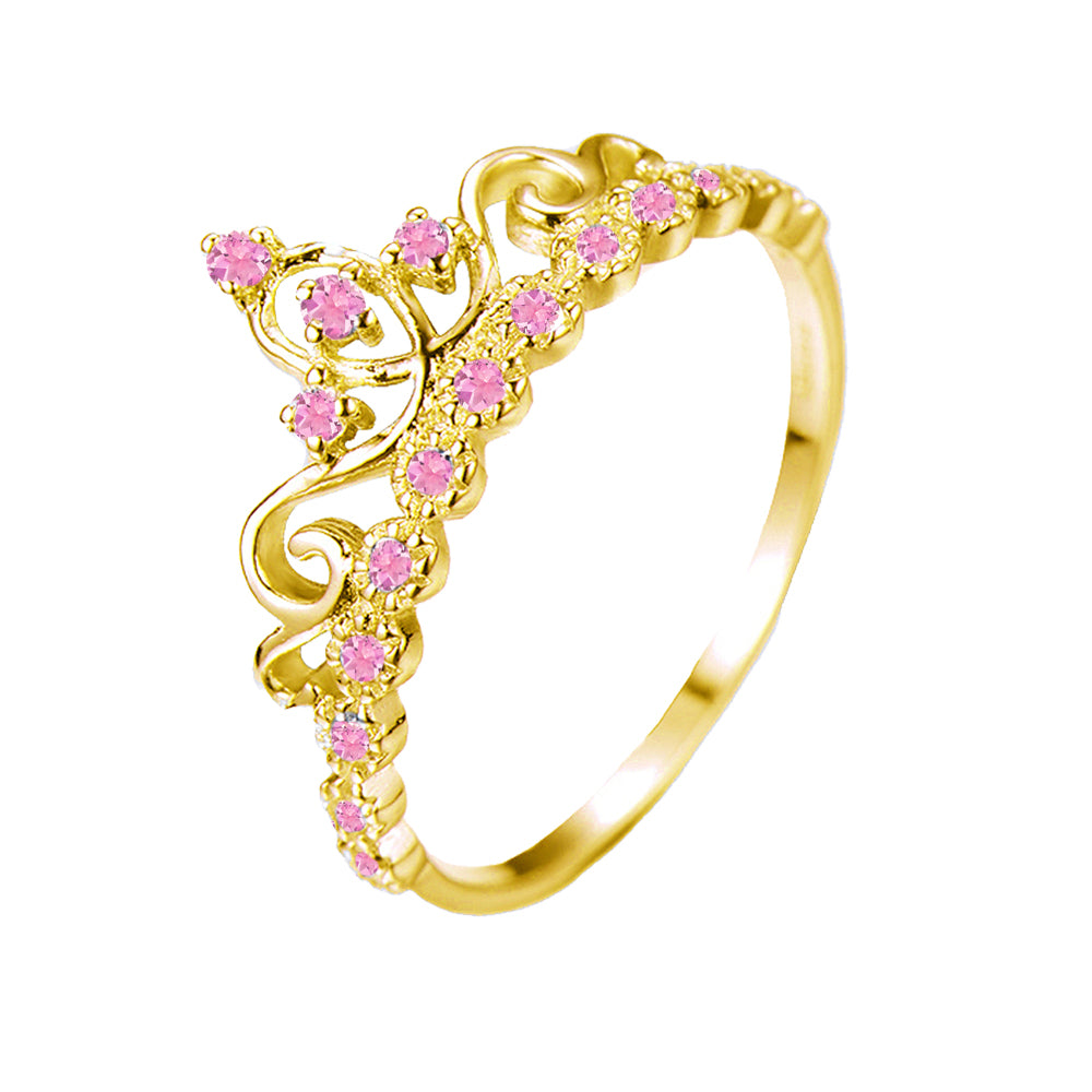 14K Gold Princess Crown Ring
