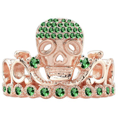 Platinum Princess Skull Crown Ring