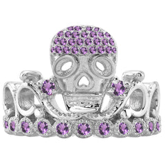 18K Gold Princess Skull Crown Ring