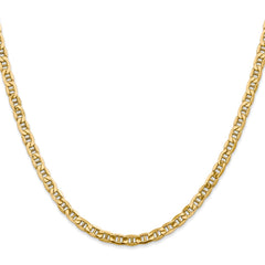 14K Yellow Gold 4mm Semi-Solid Anchor Chain