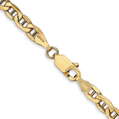 14K Yellow Gold 4mm Semi-Solid Anchor Chain