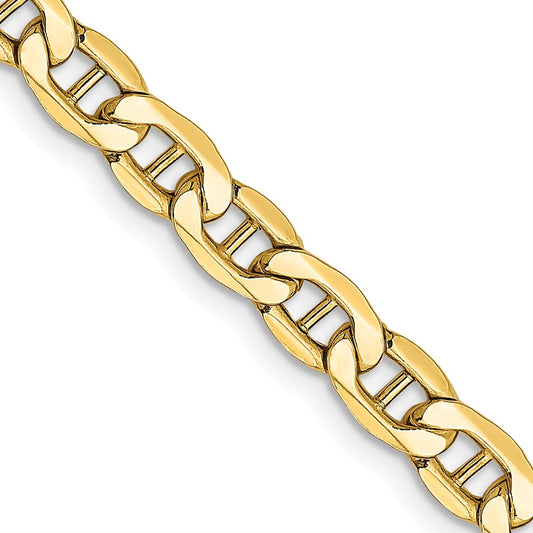 14K Yellow Gold 4.75mm Semi-Solid Anchor Chain