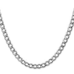 14K White Gold 5.25mm Semi-Solid Curb Chain
