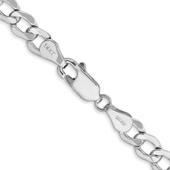 14K White Gold 5.25mm Semi-Solid Curb Chain