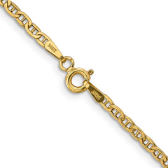 14K Yellow Gold 2.4mm Semi-Solid Anchor Chain