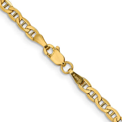 14K Yellow Gold 3.2mm Semi-Solid Anchor Chain