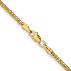 14K Yellow Gold 2mm Semi-solid 3-Wire Wheat Chain