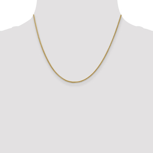 14K Yellow Gold 1.55mm Semi-Solid Wheat Chain