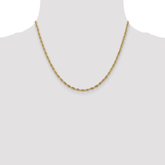 14K Yellow Gold 2.8mm Semi-Solid Rope Chain