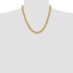 14K Yellow Gold 6mm Semi-Solid Miami Cuban Chain