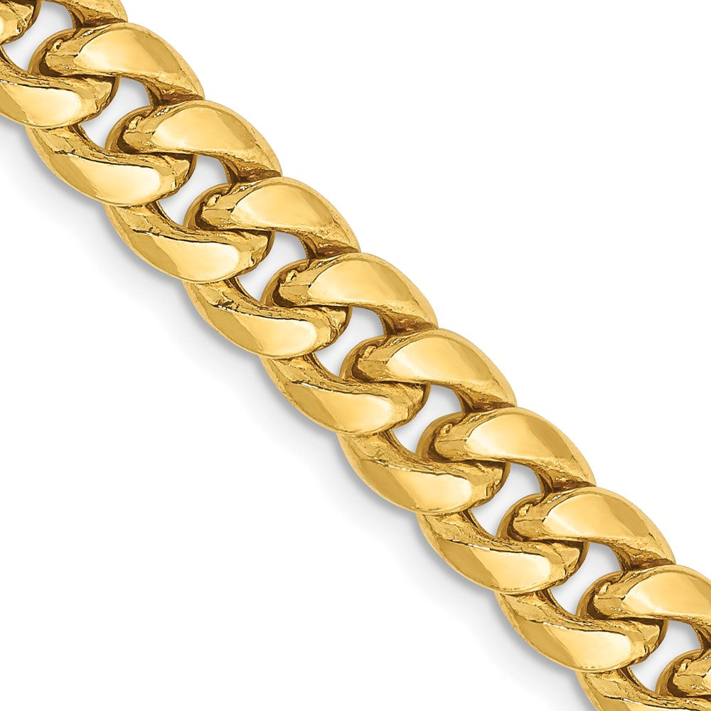 14K Yellow Gold 6.75mm Semi-Solid Miami Cuban Chain