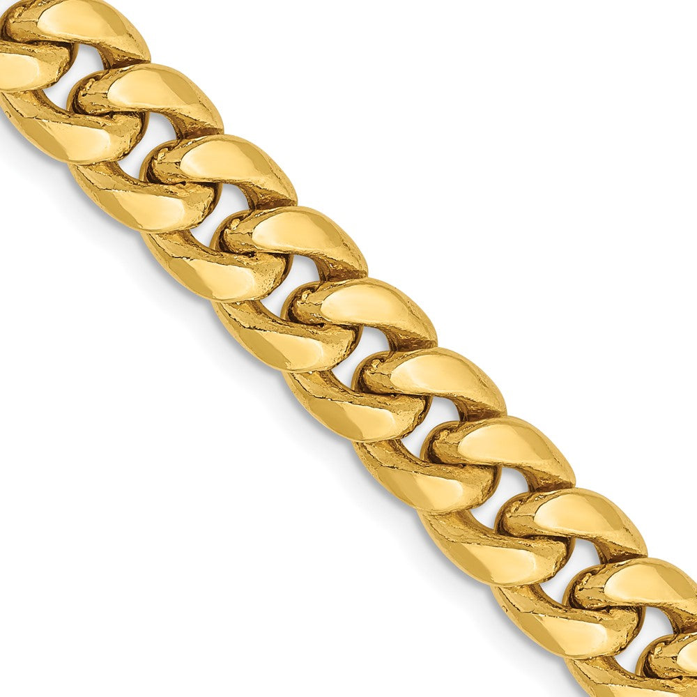 14K Yellow Gold 7.3mm Semi-Solid Miami Cuban Chain