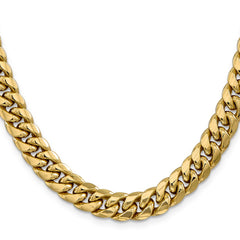 Halbmassive kubanische Miami-Kette aus 14 Karat Gelbgold, 9,3 mm