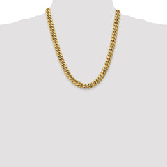 Halbmassive kubanische Miami-Kette aus 14 Karat Gelbgold, 9,3 mm