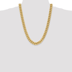 14K Yellow Gold 11mm Semi-Solid Miami Cuban Chain