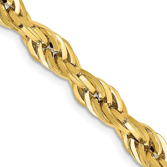 14K Yellow Gold 5.4mm Semi-Solid Rope Chain