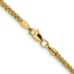 14K Yellow Gold 2.35mm Semi-solid 3-Wire Wheat Chain