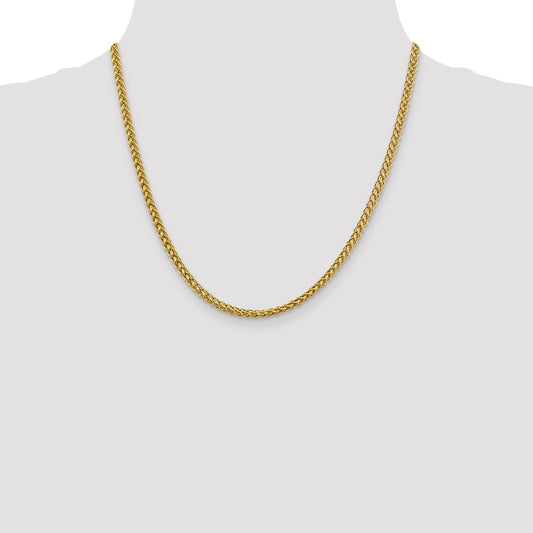 14K Yellow Gold 4.3mm Semi-solid 3-Wire Wheat Chain