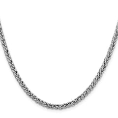 14K White Gold 4.3mm Semi-solid 3-Wire Wheat Chain