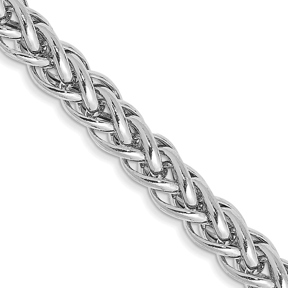 14K White Gold 4.3mm Semi-solid 3-Wire Wheat Chain