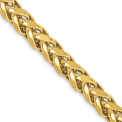 14K Yellow Gold 3.7mm Semi-solid Diamond-cut Wheat Chain