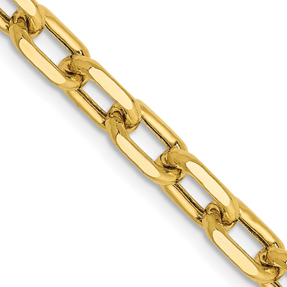 14K Yellow Gold 4.9mm Semi-solid Diamond-cut Open Link Cable Chain