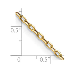 Cadena tipo cable de eslabones abiertos semisólida de oro amarillo de 14 quilates de 3 mm con talla de diamante