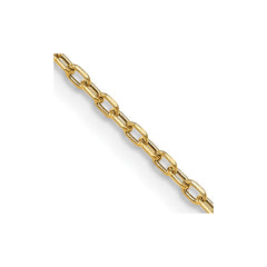 14K Yellow Gold 3mm Semi-solid Diamond-cut Open Link Cable Chain