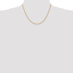 14K Yellow Gold 2mm Semi-Solid Wheat Chain