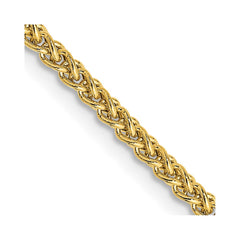 14K Yellow Gold 2mm Semi-Solid Wheat Chain