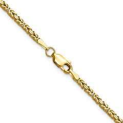 14K Yellow Gold 2mm Byzantine Chain